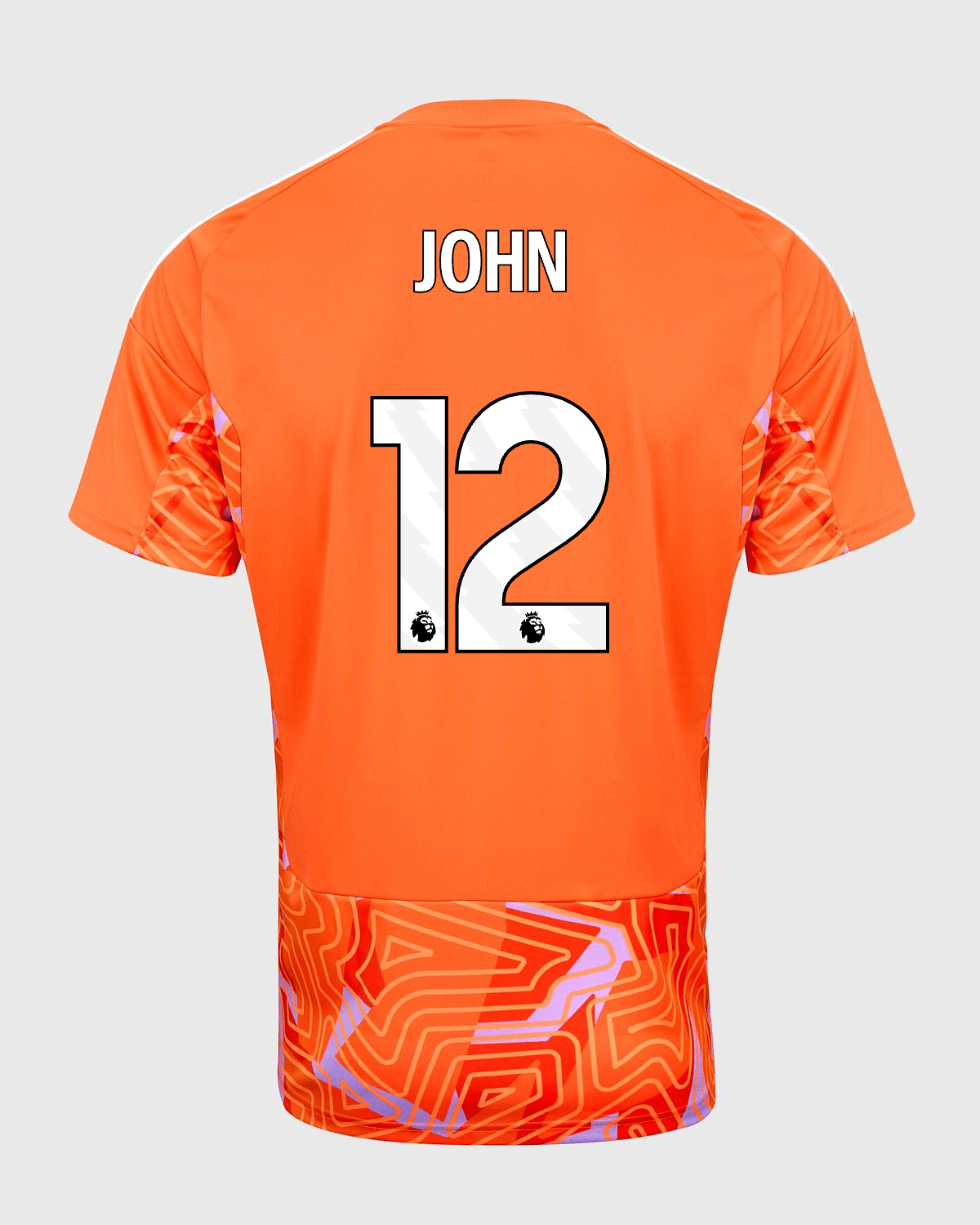 NFFC 26/27 Orange Short Sleeve Goalkeeper Shirt with John 12 Premier League Printing - Nottingham Forest FC