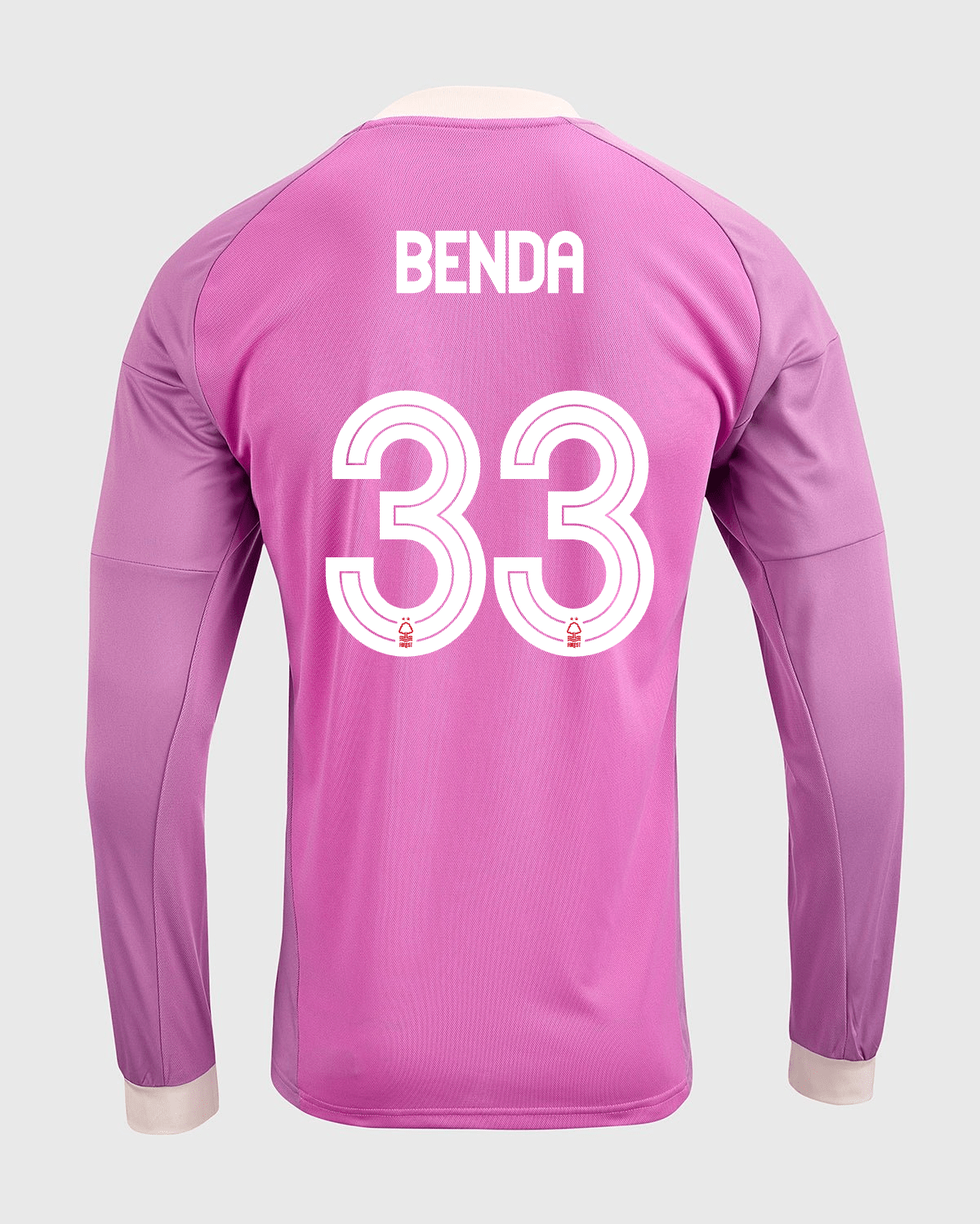 NFFC 26/27 Pink Long Sleeve Goalkeeper Shirt with Benda 33 NFFC Printing - Nottingham Forest FC