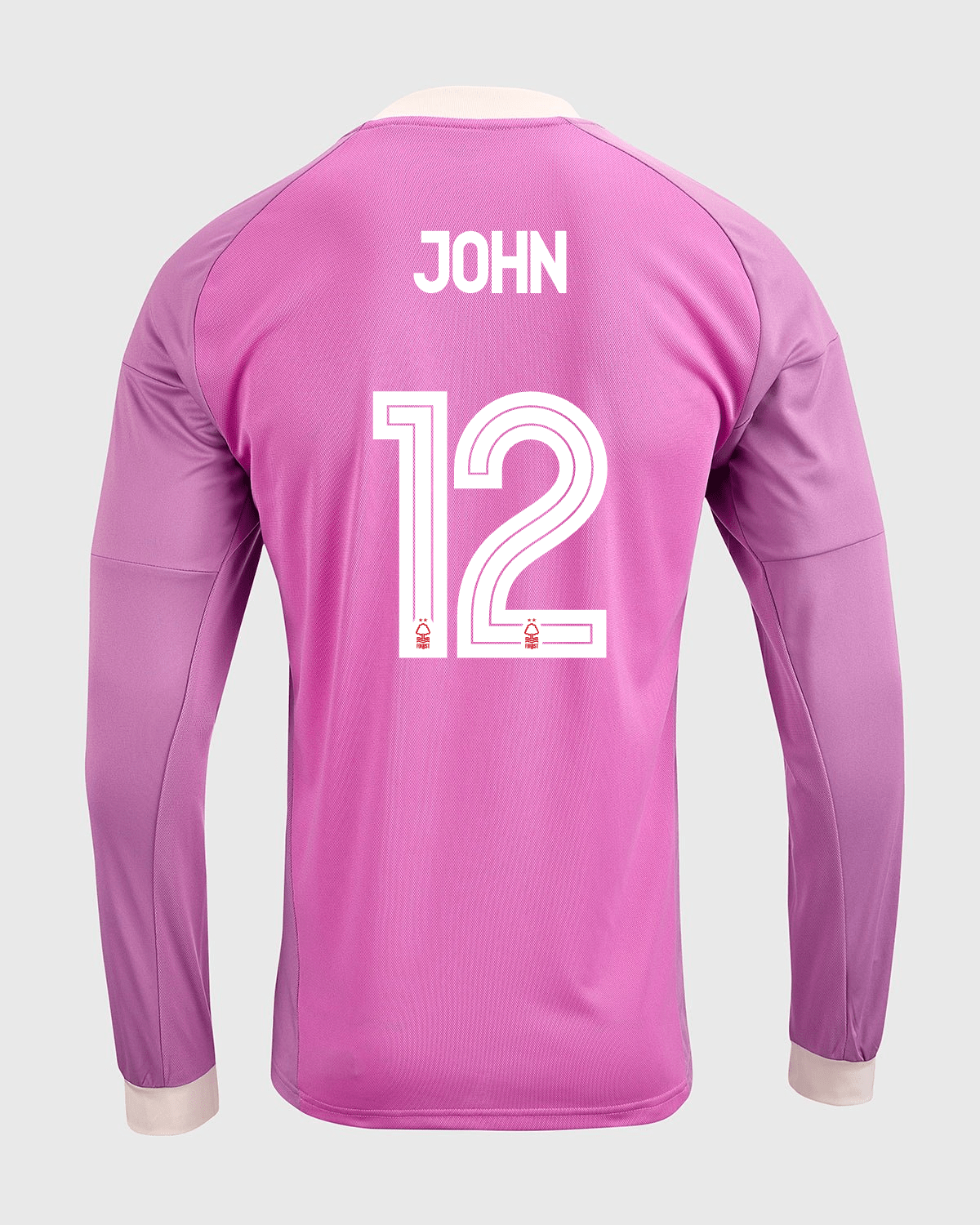 NFFC 26/27 Pink Long Sleeve Goalkeeper Shirt with John 12 NFFC Printing - Nottingham Forest FC