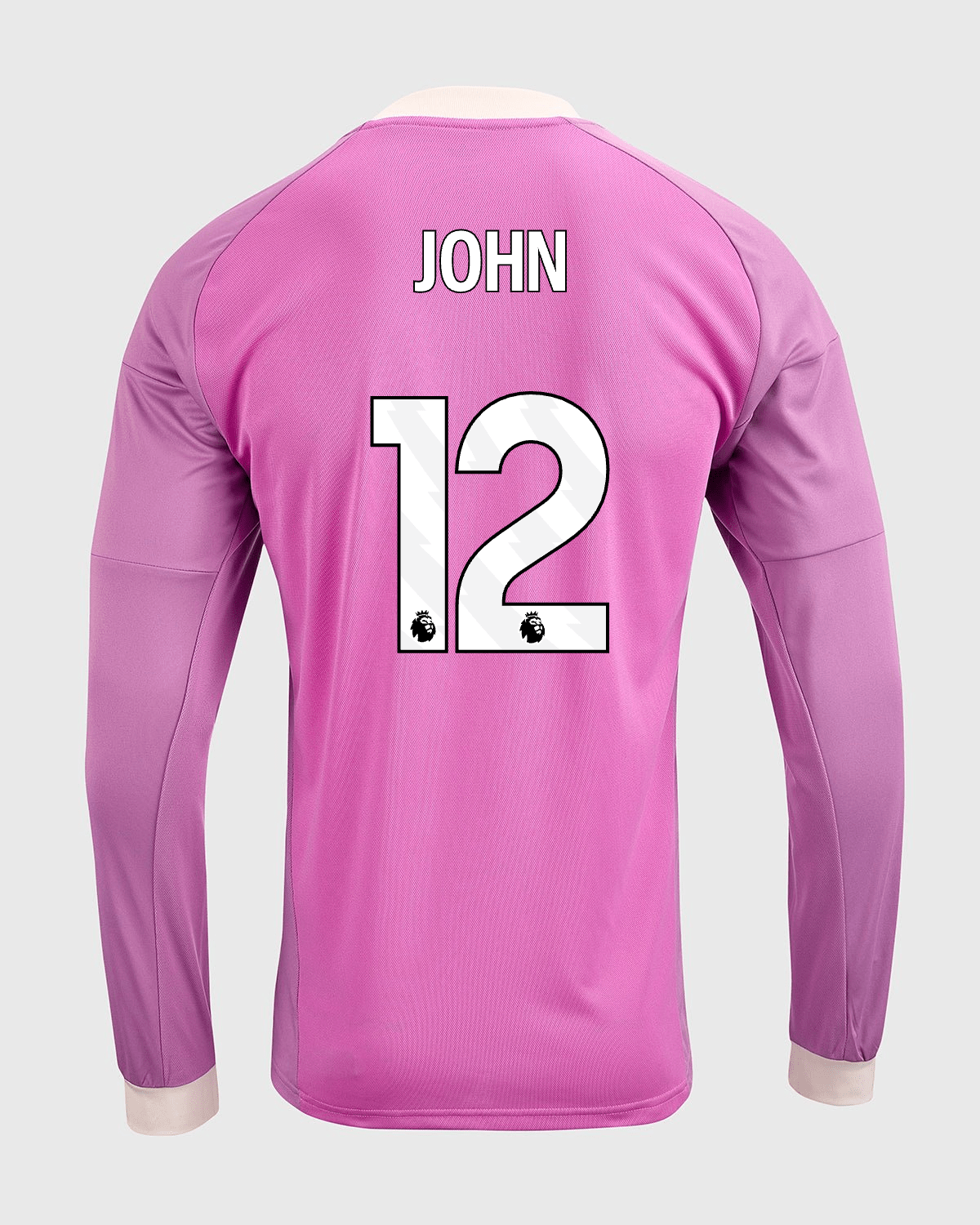 NFFC 26/27 Pink Long Sleeve Goalkeeper Shirt with John 12 Premier League Printing - Nottingham Forest FC