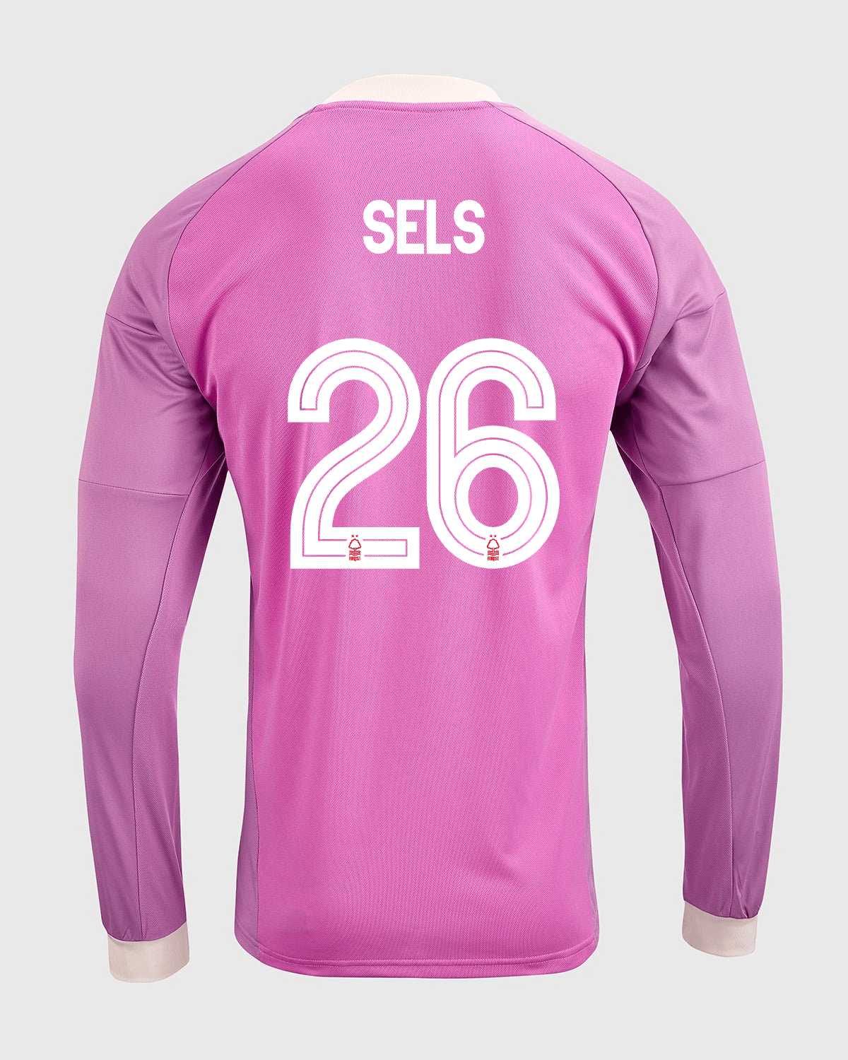 NFFC 26/27 Pink Long Sleeve Goalkeeper Shirt with Sels 26 NFFC Printing - Nottingham Forest FC