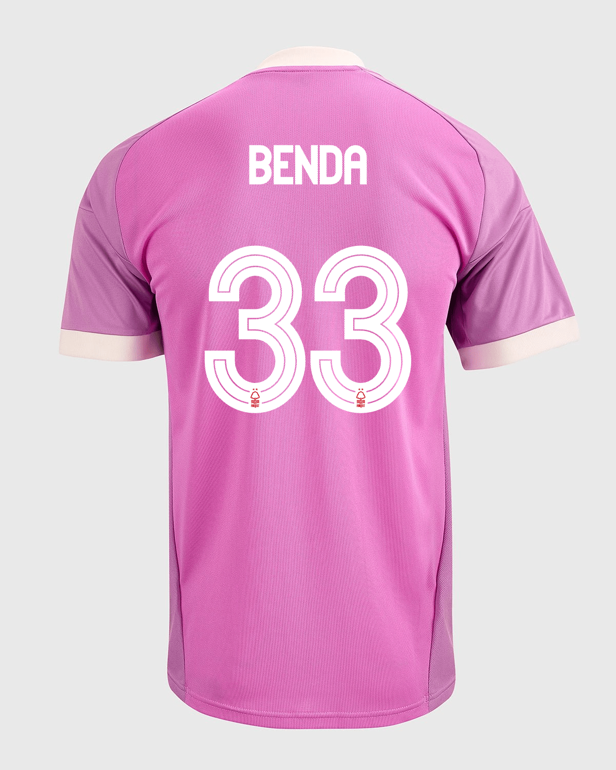 NFFC 26/27 Pink Short Sleeve Goalkeeper Shirt with Benda 33 NFFC Printing - Nottingham Forest FC