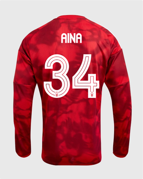 NFFC 26/27 Long Sleeve Home Shirt with Aina 34 NFFC Printing