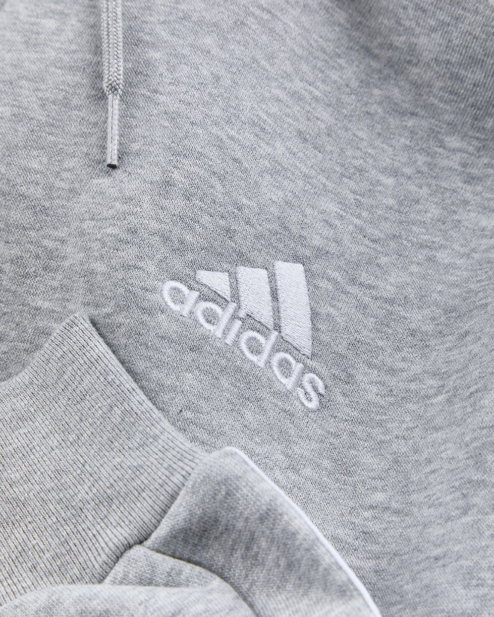 NFFC Adidas Essentials Grey 3 - Stripe Full Zip Hoodie - Nottingham Forest FC