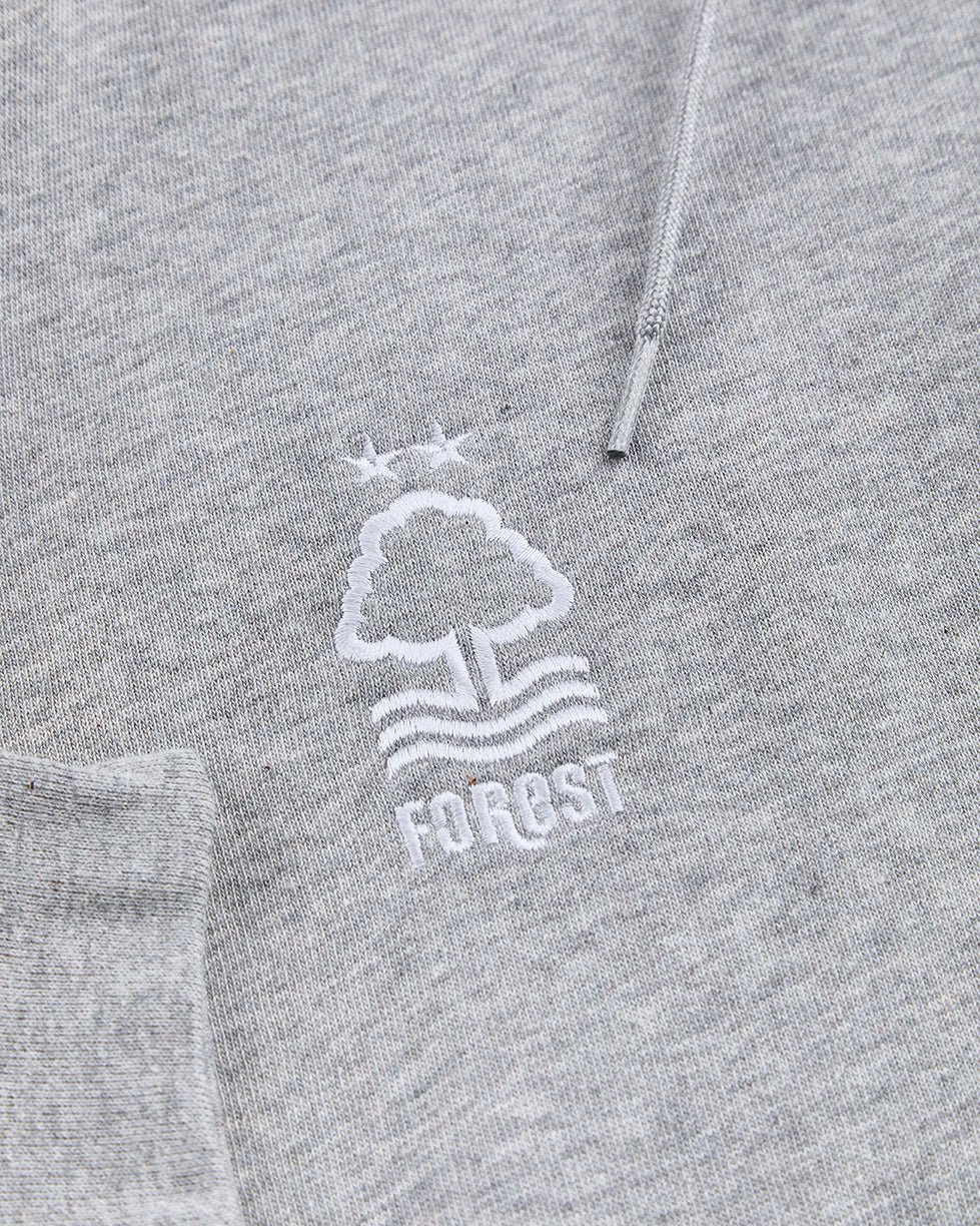 NFFC Adidas Essentials Grey 3 - Stripe Hoodie - Nottingham Forest FC