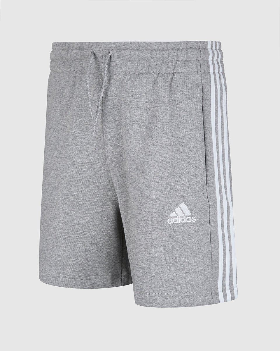 NFFC Adidas Essentials Grey 3 - Stripe Shorts - Nottingham Forest FC