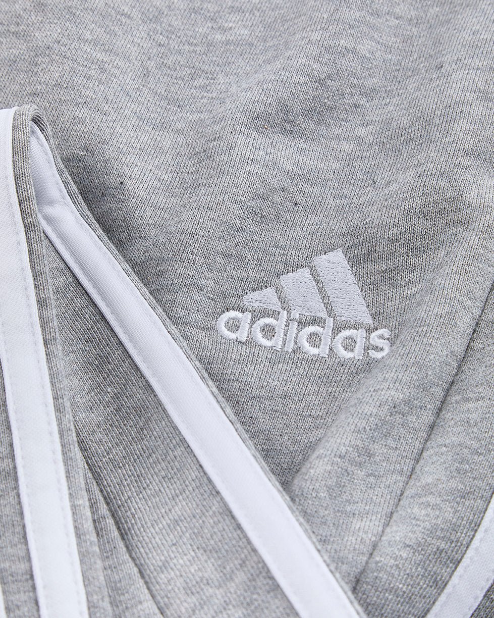 NFFC Adidas Essentials Grey Tapered Cuff 3 - Stripe Joggers - Nottingham Forest FC