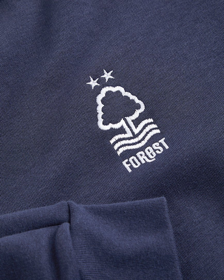 NFFC Adidas Essentials Navy 1/4 Zip 3 - Stripe Top - Nottingham Forest FC