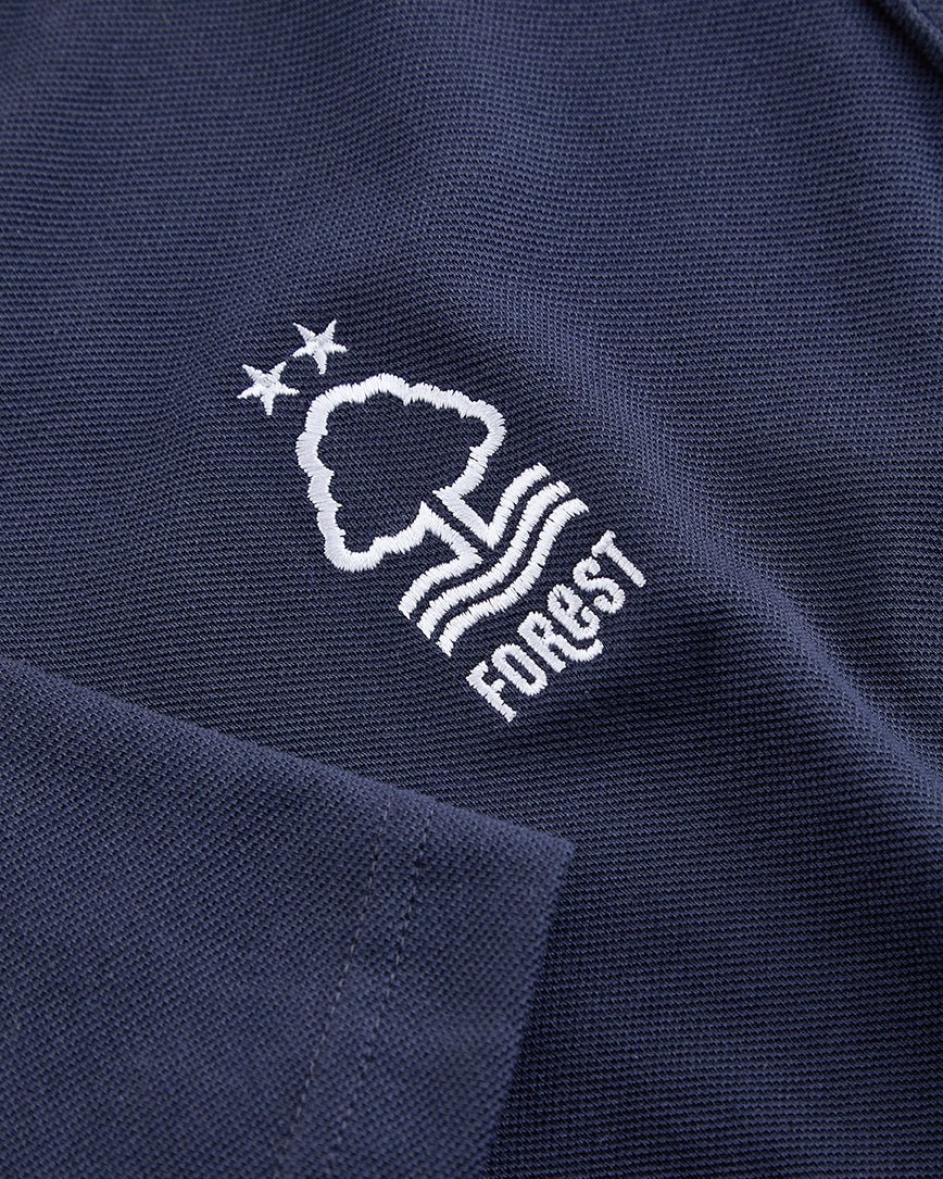 NFFC Adidas Essentials Navy 3 - Stripe Polo - Nottingham Forest FC