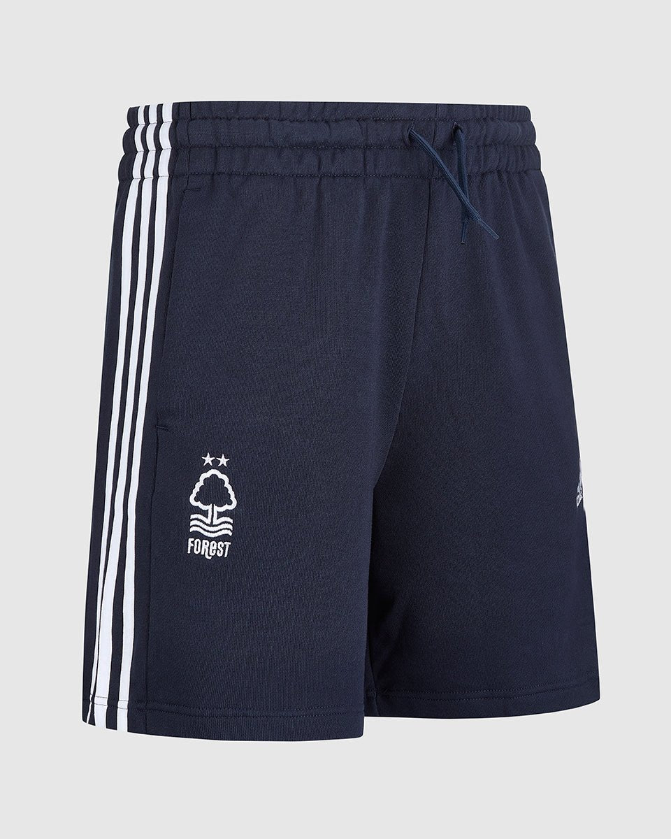 NFFC Adidas Essentials Navy 3 - Stripe Shorts - Nottingham Forest FC