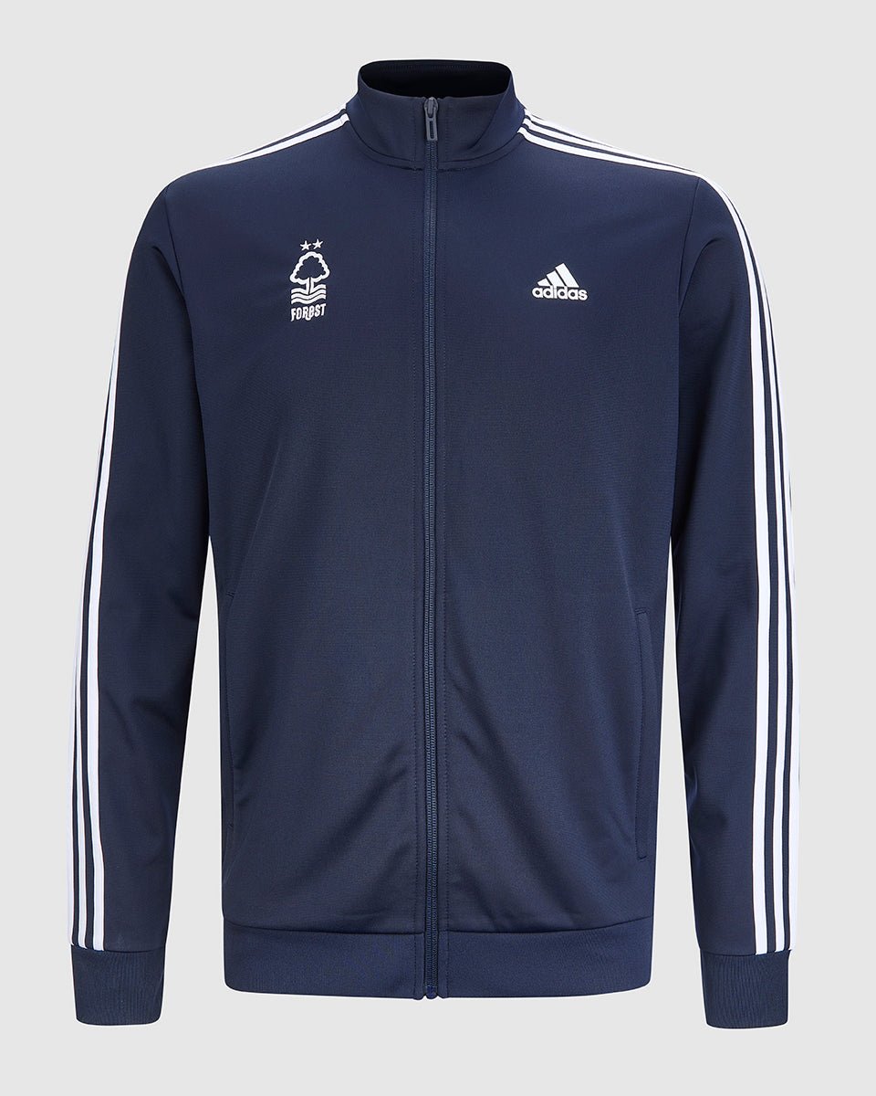 NFFC Adidas Essentials Navy 3 - Stripe Track Jacket - Nottingham Forest FC