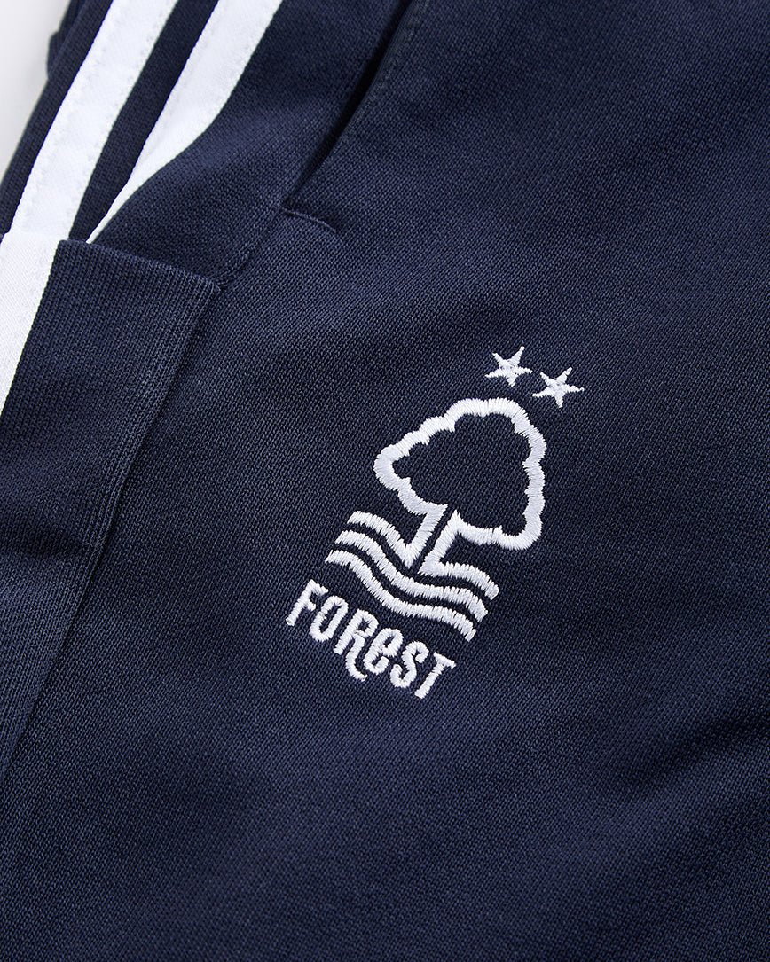 NFFC Adidas Essentials Navy Tapered Cuff 3 - Stripe Joggers - Nottingham Forest FC