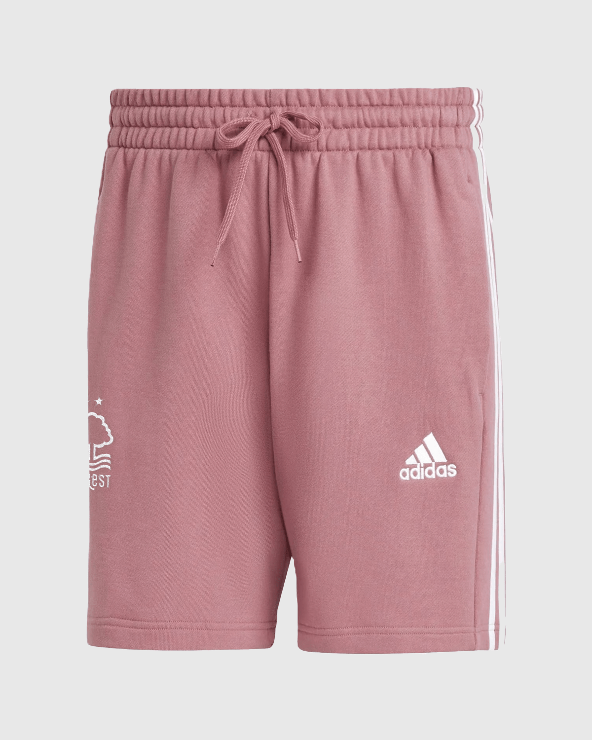 NFFC Adidas Essentials Preloved Crimson 3 - Stripe Shorts - Nottingham Forest FC