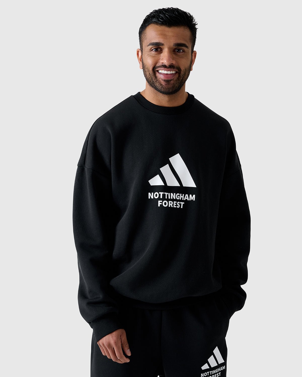 NFFC Adidas Future Icons 3 - Bar Black Crewneck Sweat - Nottingham Forest FC