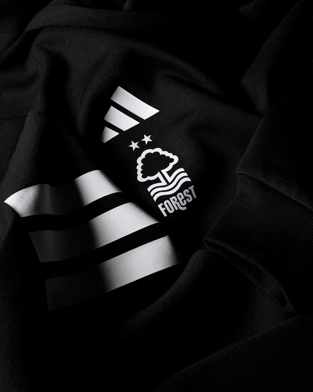 NFFC Adidas Future Icons 3 - Stripe Black Hoodie - Nottingham Forest FC