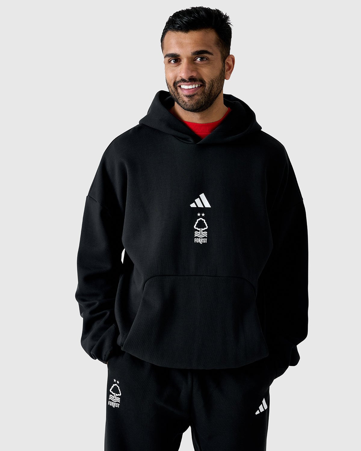 NFFC Adidas Future Icons Small Logo Black Hoodie - Nottingham Forest FC
