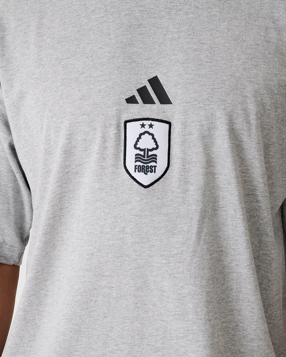 NFFC Adidas Future Icons Small Logo Grey T-Shirt - Nottingham Forest FC