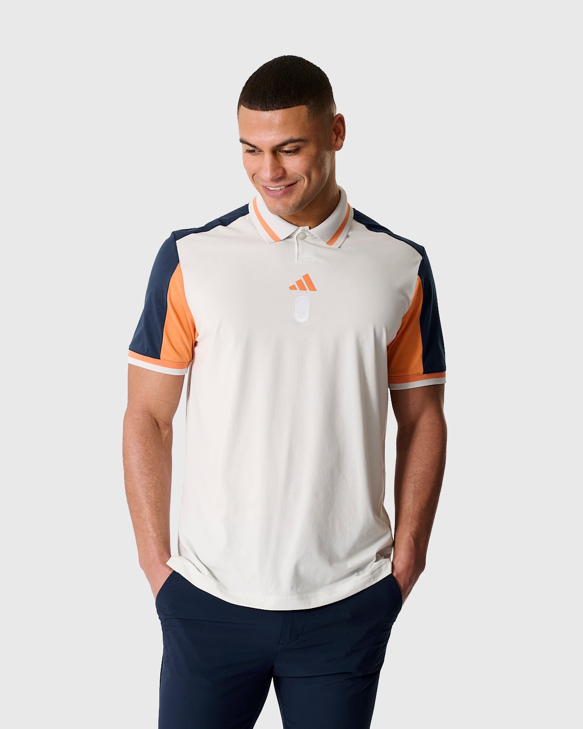 NFFC Adidas Golf Beyond White Twist Knit Polo - Nottingham Forest FC