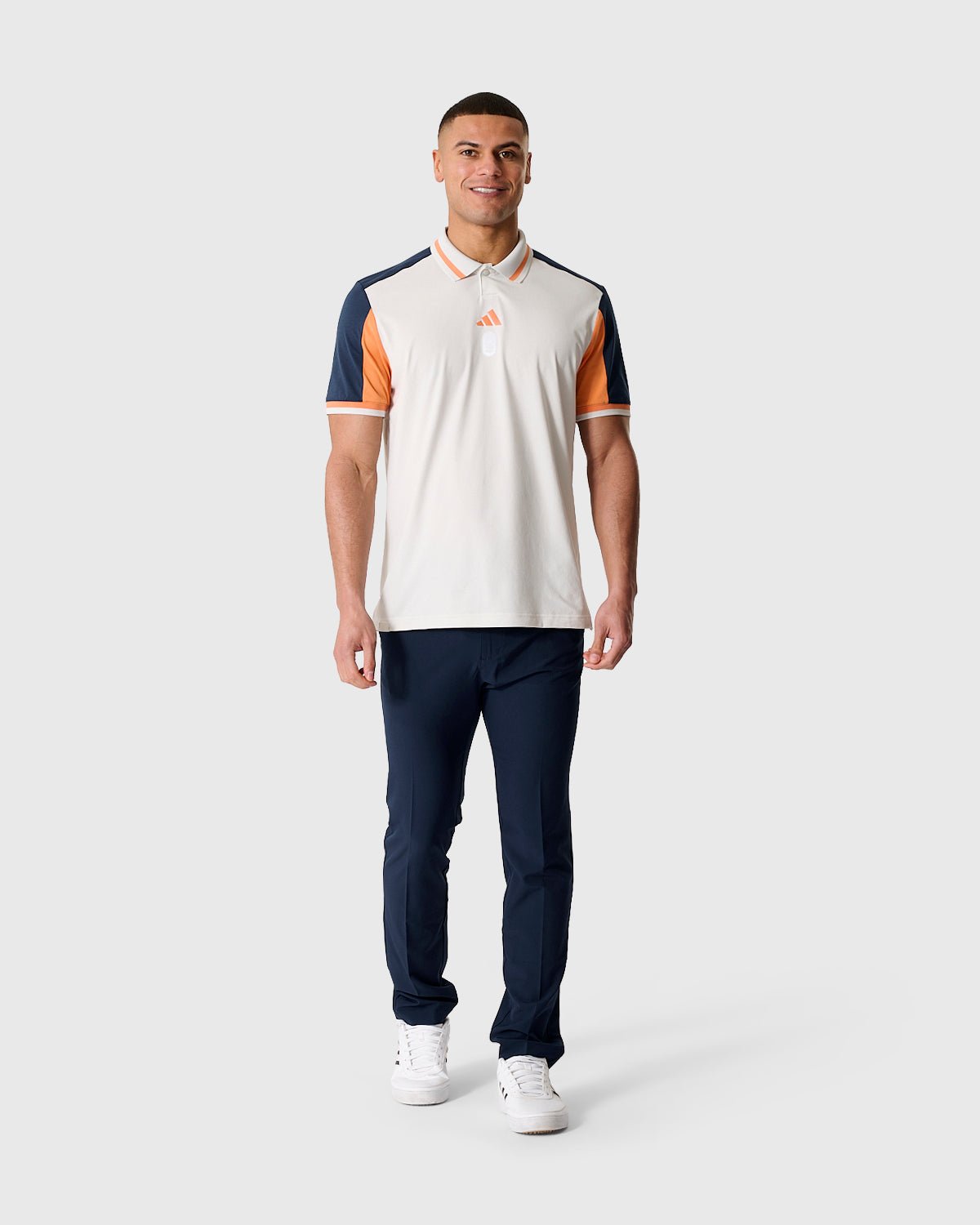 NFFC Adidas Golf Beyond White Twist Knit Polo - Nottingham Forest FC
