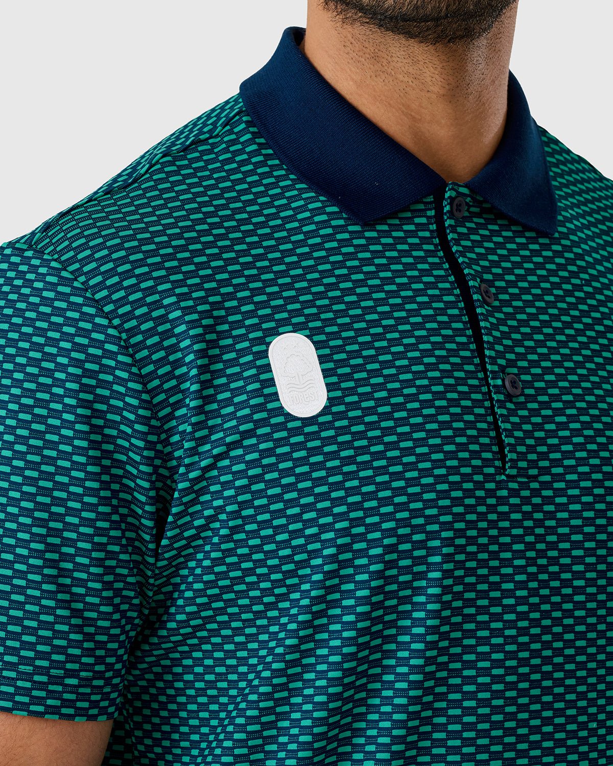 NFFC Adidas Golf BTC Teal Textured Polo - Nottingham Forest FC