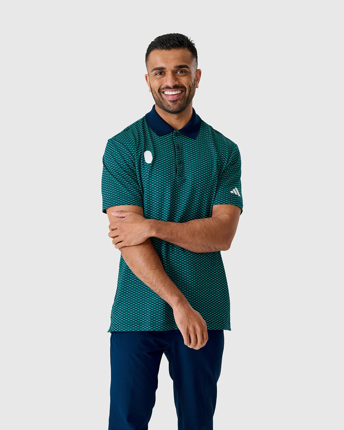 NFFC Adidas Golf BTC Teal Textured Polo - Nottingham Forest FC