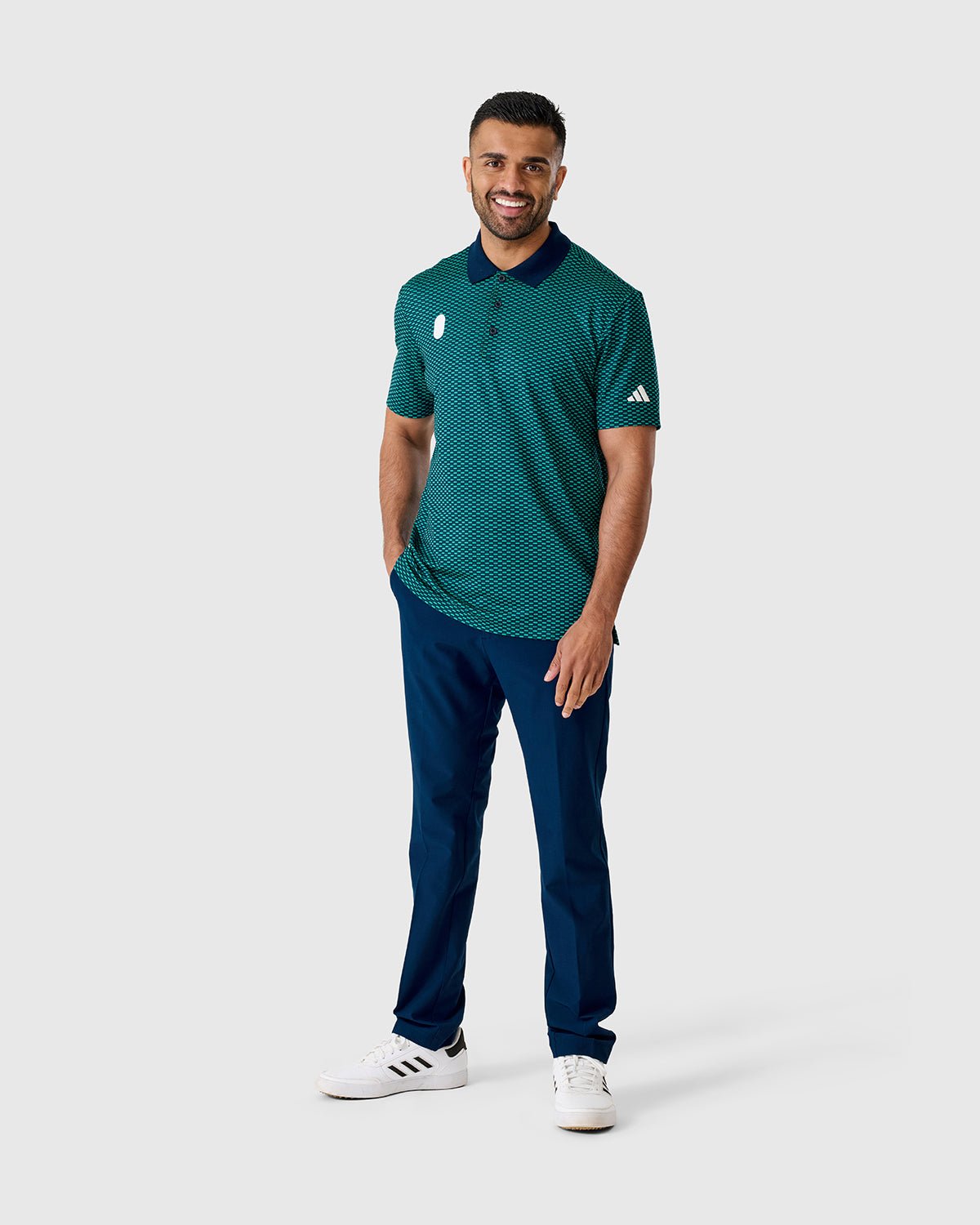 NFFC Adidas Golf BTC Teal Textured Polo - Nottingham Forest FC