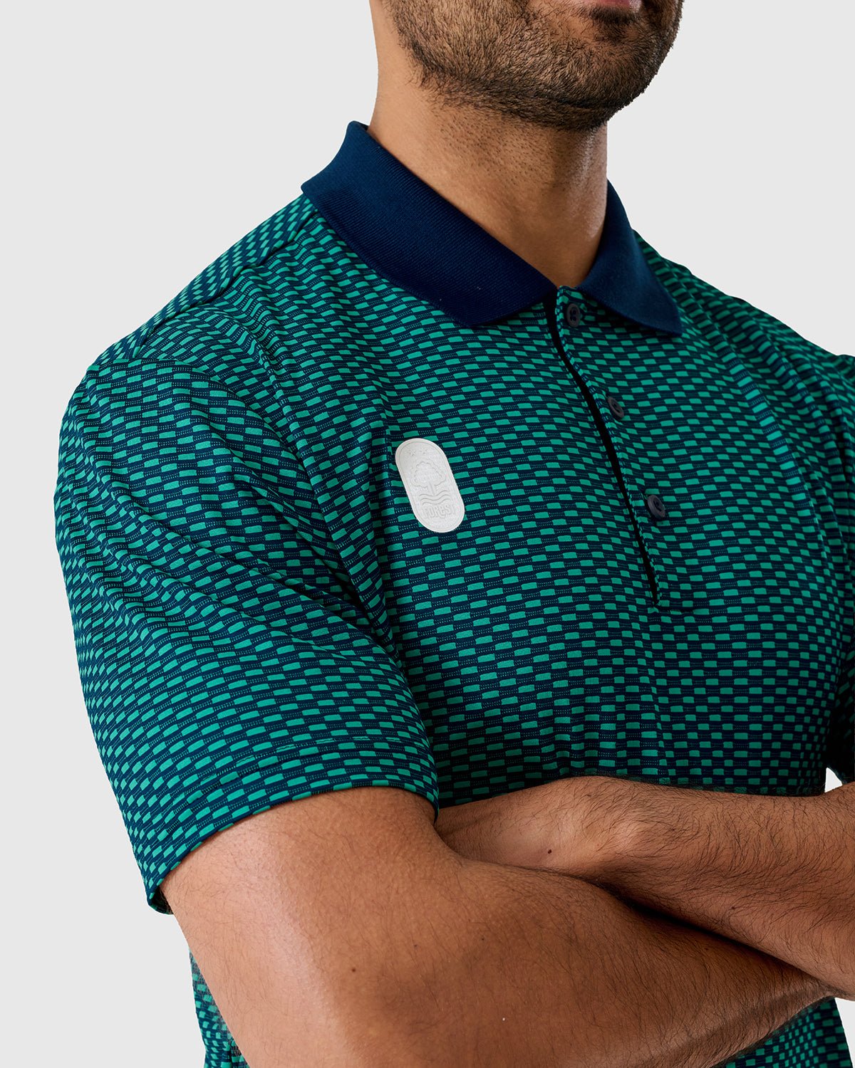 NFFC Adidas Golf BTC Teal Textured Polo - Nottingham Forest FC