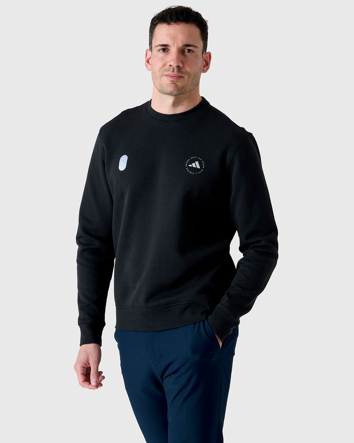 NFFC Adidas Golf Core Black Crewneck Sweatshirt - Nottingham Forest FC