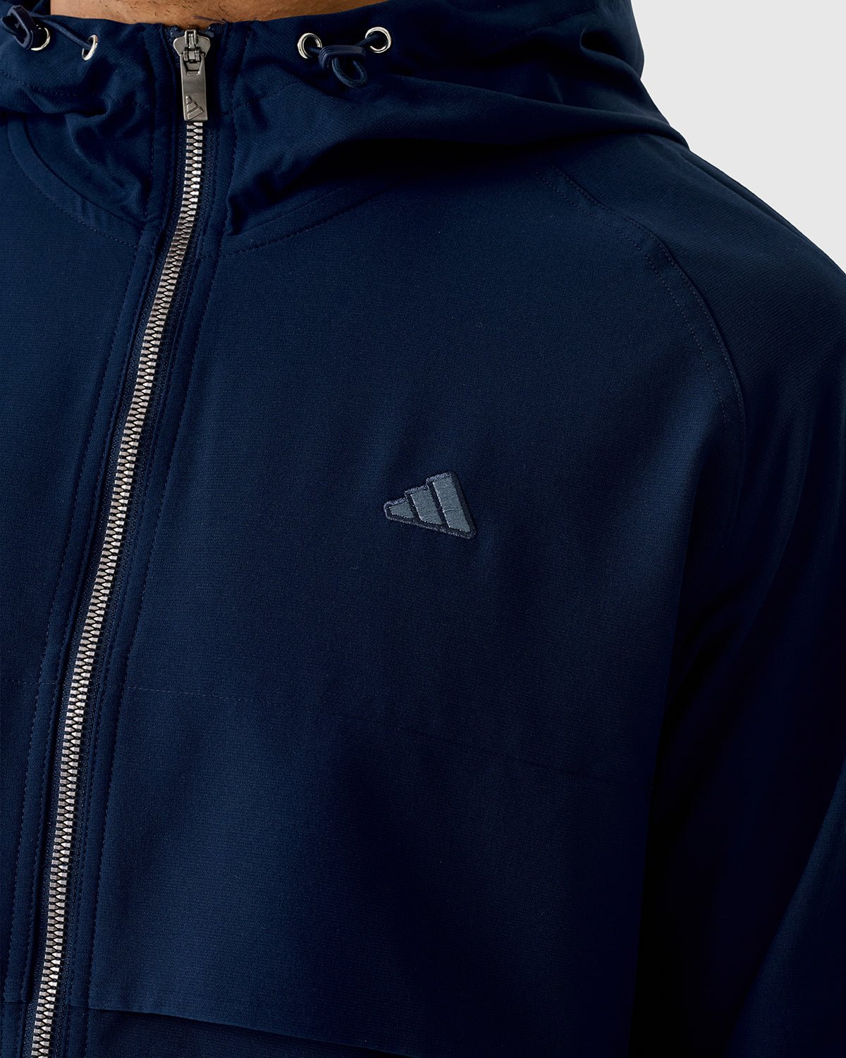 NFFC Adidas Golf Go-To Navy Full Zip Windbreaker - Nottingham Forest FC