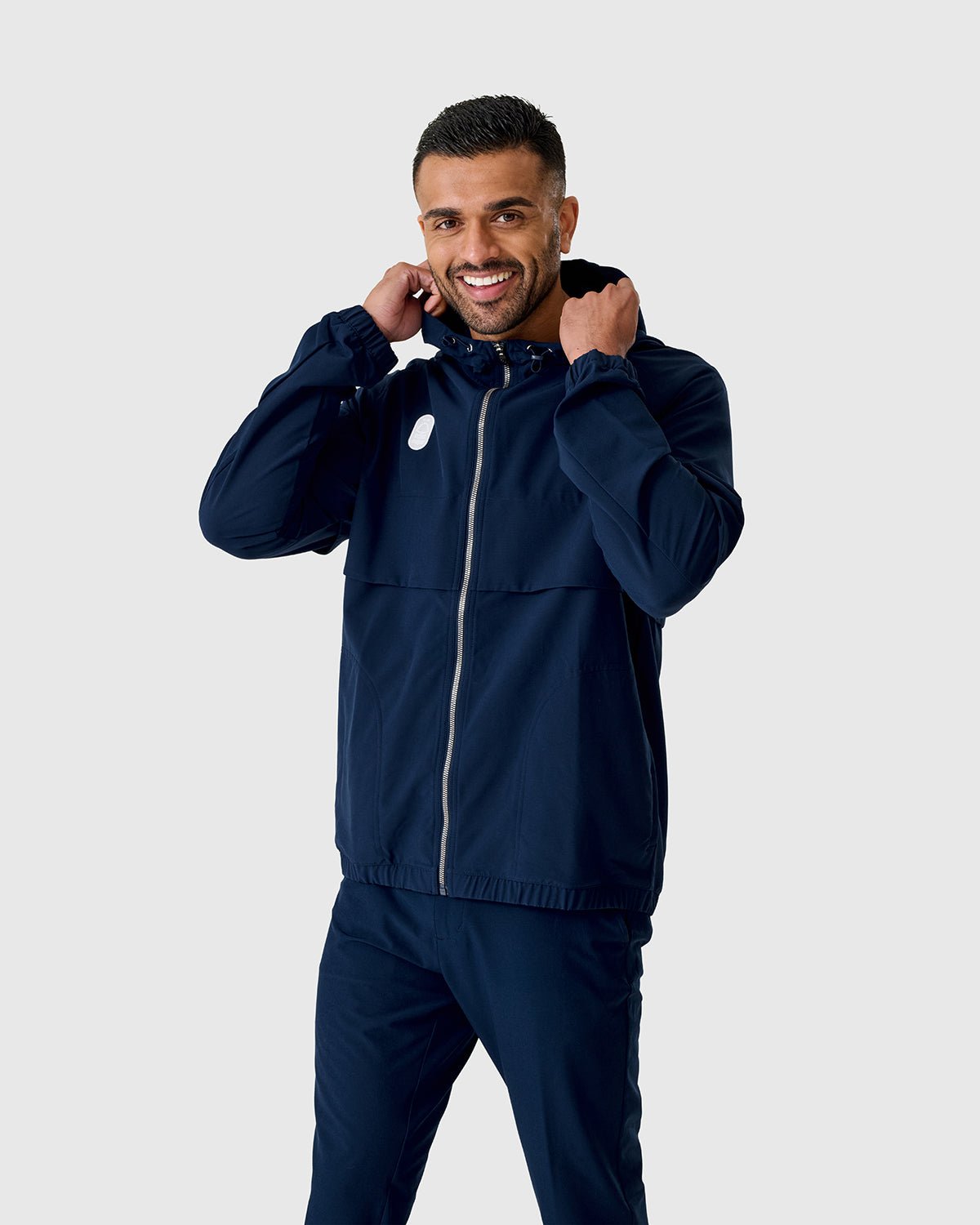 NFFC Adidas Golf Go-To Navy Full Zip Windbreaker - Nottingham Forest FC