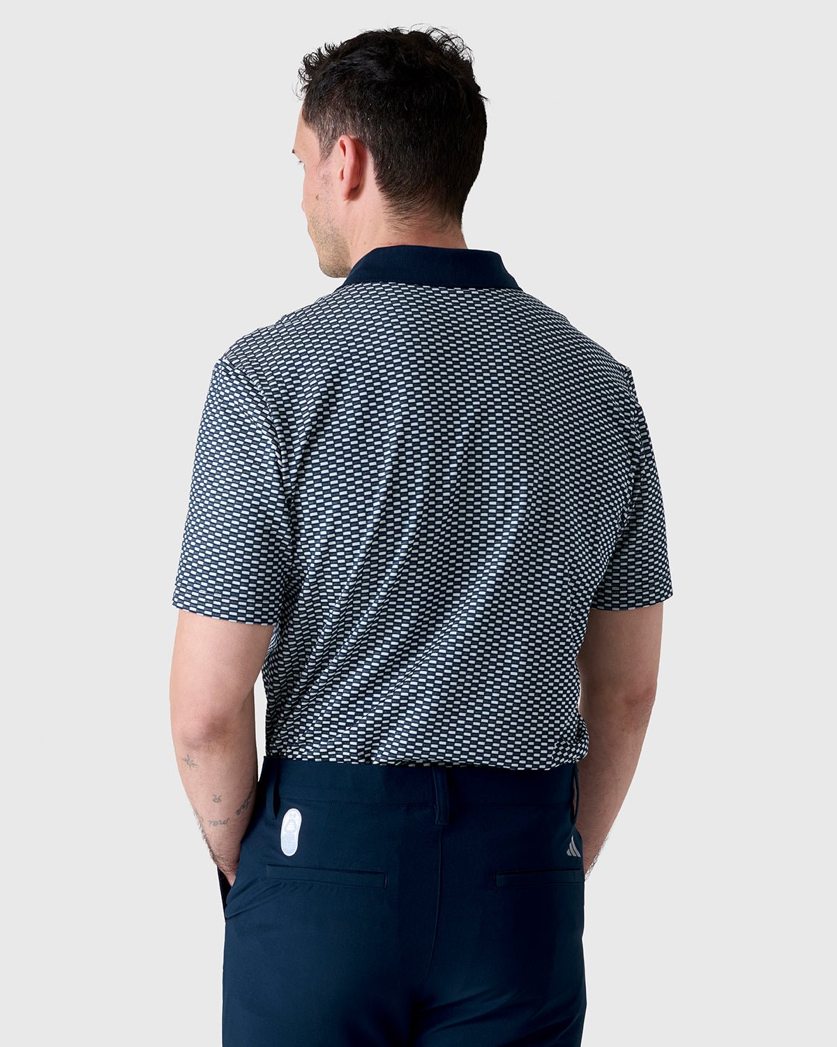 NFFC Adidas Golf Navy Beyond Textured Polo - Nottingham Forest FC