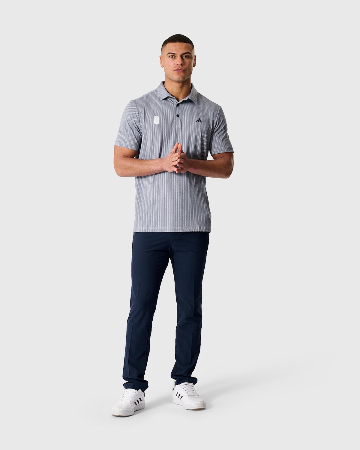 NFFC Adidas Golf Performance Textured Navy Polo - Nottingham Forest FC