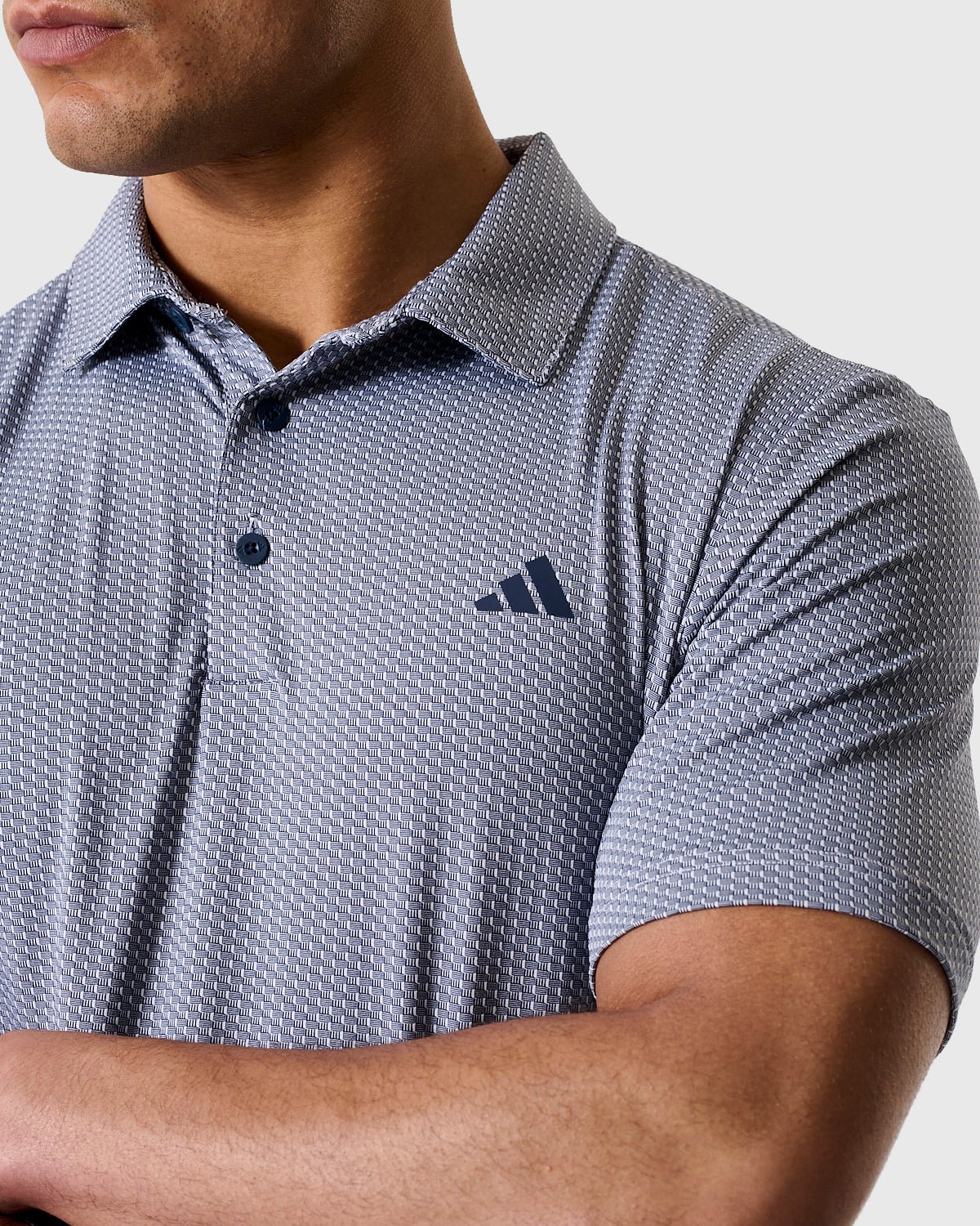 NFFC Adidas Golf Performance Textured Navy Polo - Nottingham Forest FC