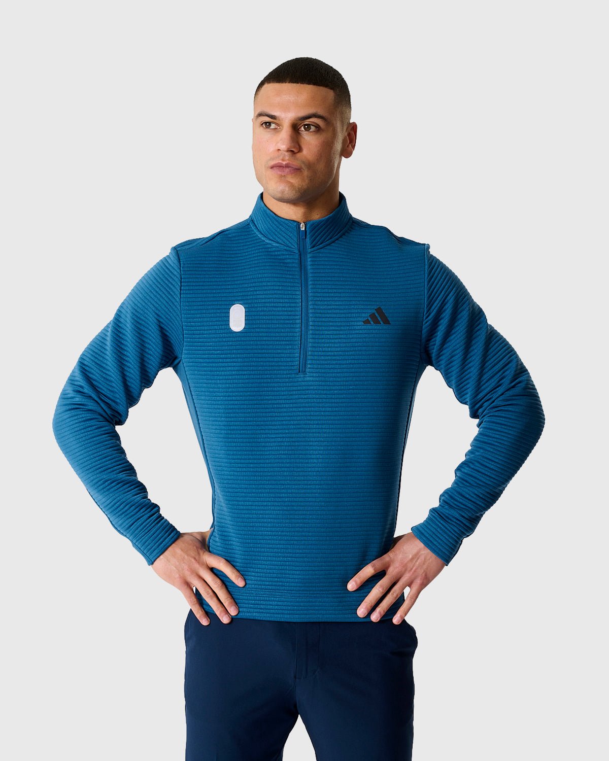 NFFC Adidas Golf Ultimate365 DWR Dusky Petrol 1/4 Zip Top - Nottingham Forest FC
