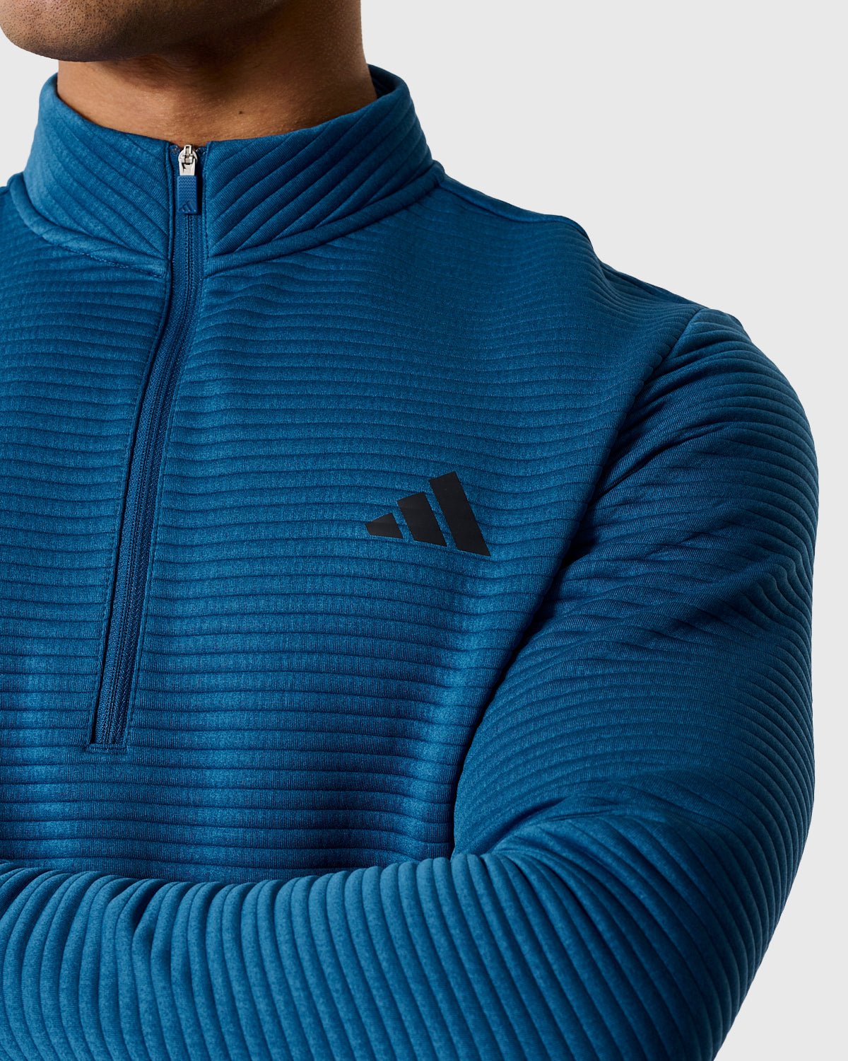 NFFC Adidas Golf Ultimate365 DWR Dusky Petrol 1/4 Zip Top - Nottingham Forest FC