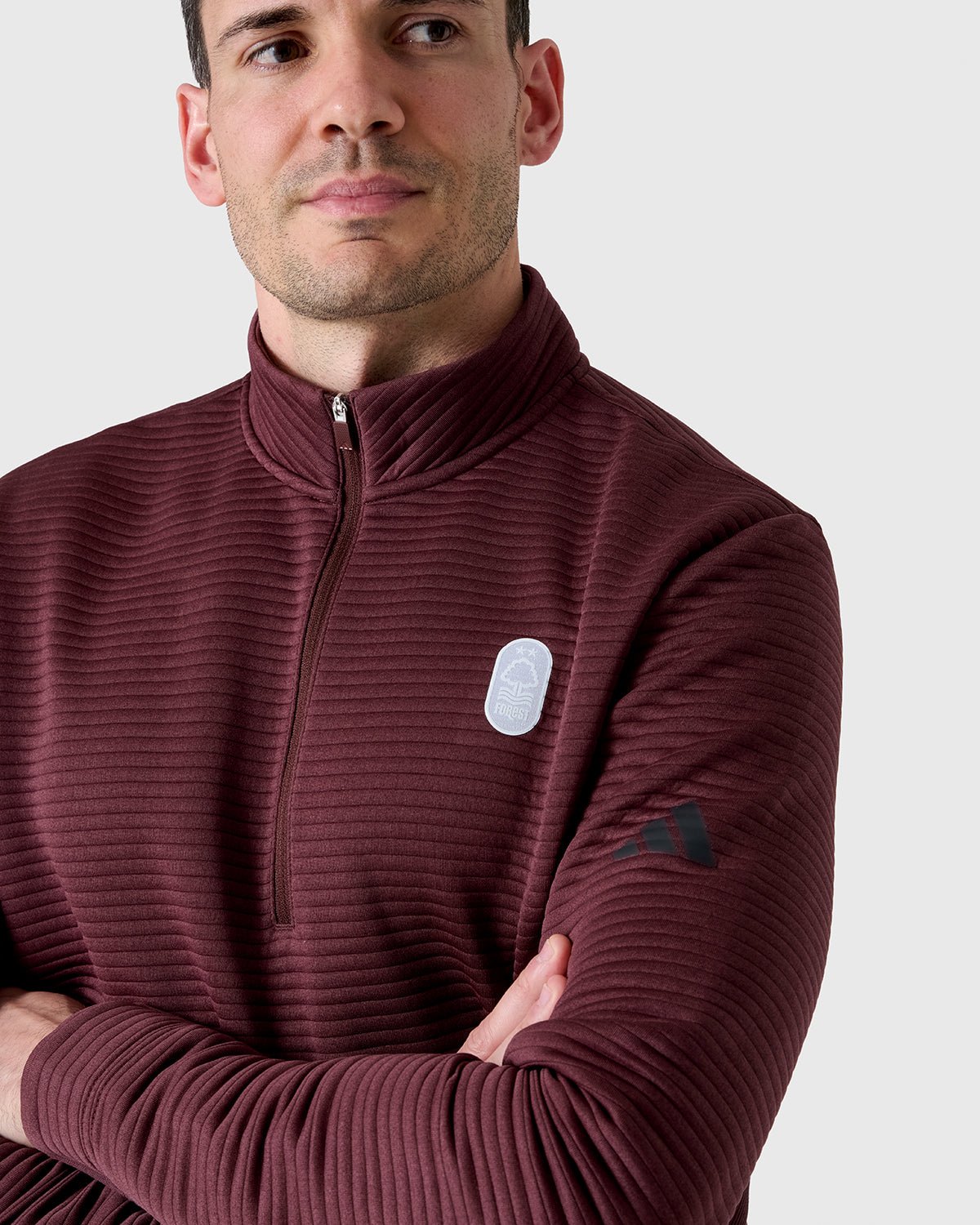 NFFC Adidas Golf Ultimate365 DWR Textured 1/4 Zip Top - Nottingham Forest FC