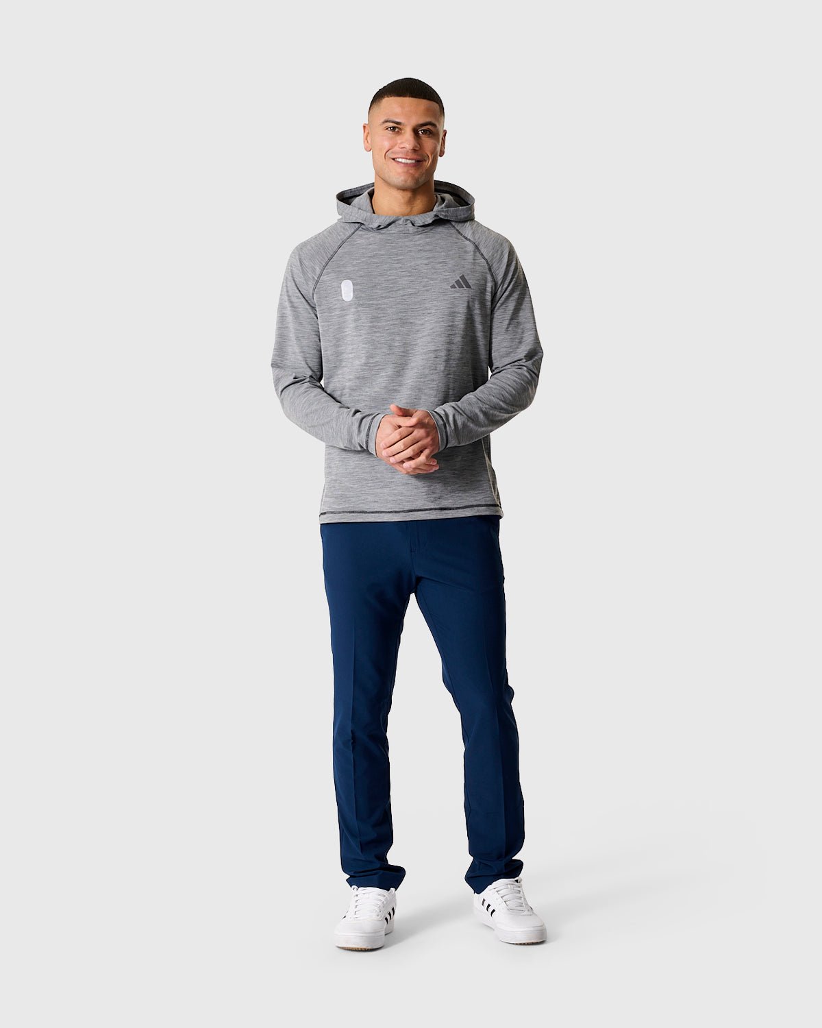 NFFC Adidas Golf Ultimate365 Grey Heather Hoodie - Nottingham Forest FC