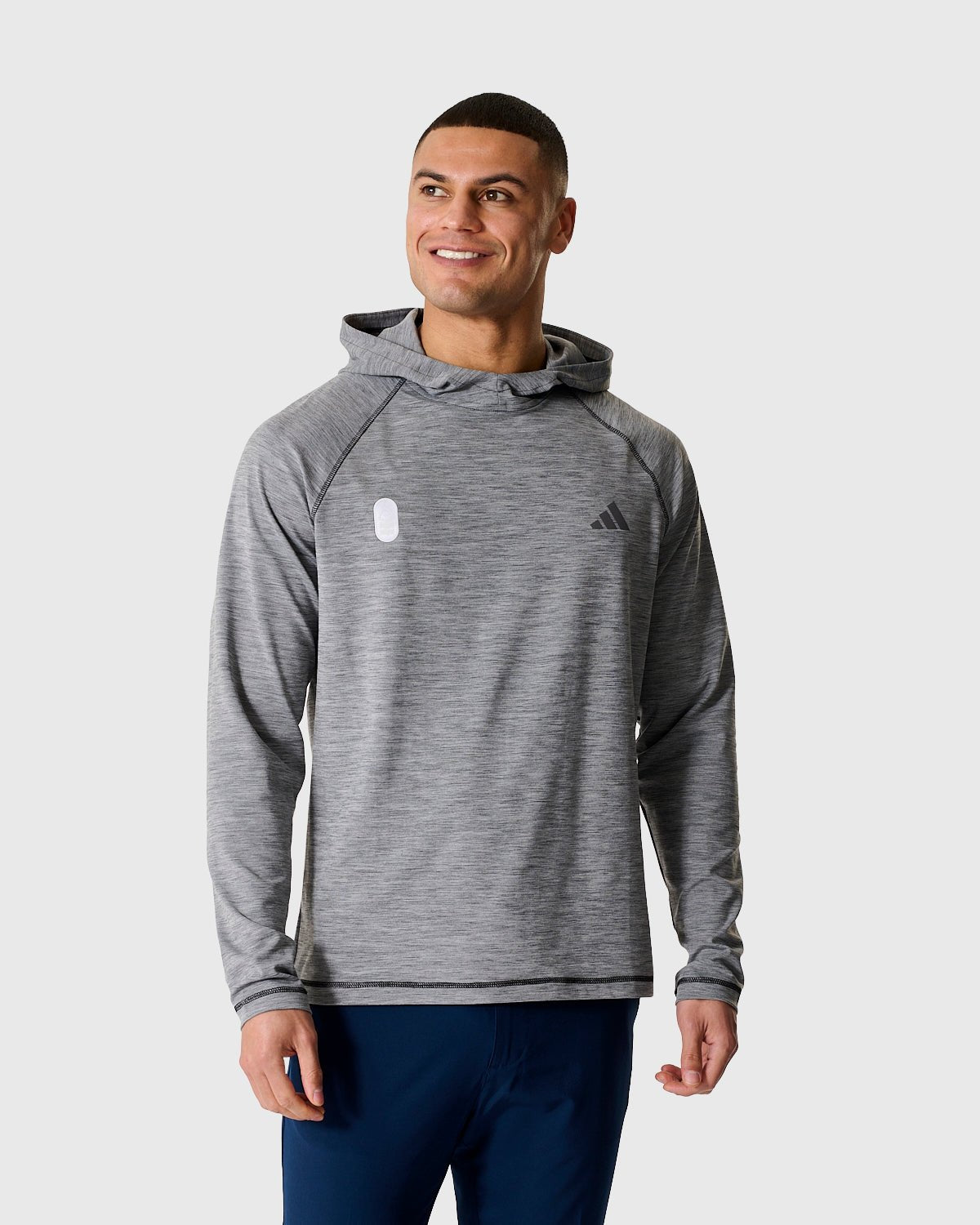 NFFC Adidas Golf Ultimate365 Grey Heather Hoodie - Nottingham Forest FC