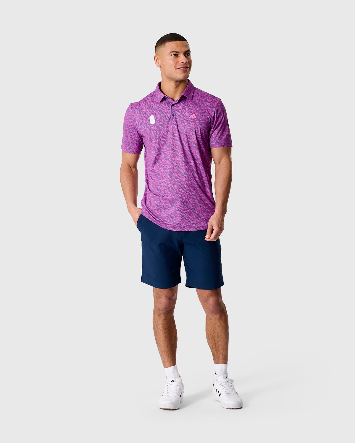 NFFC Adidas Golf Ultimate365 Print Pink Polo - Nottingham Forest FC