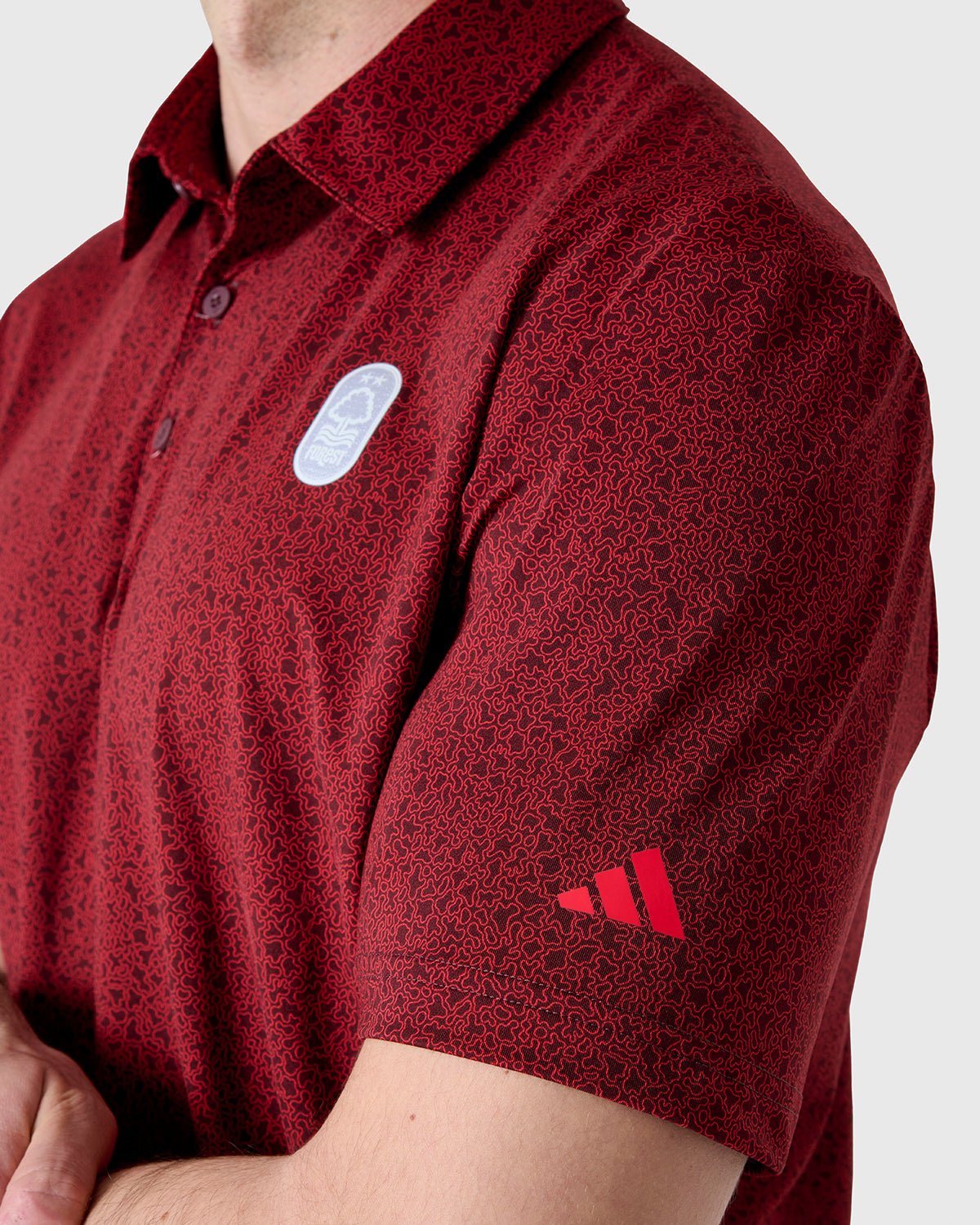 NFFC Adidas Golf Ultimate365 Red Bunker Polo - Nottingham Forest FC