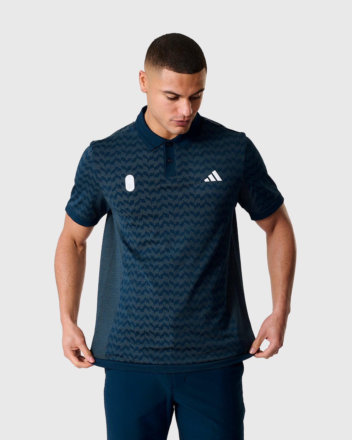 NFFC Adidas Golf Ultimate365 Seamless Navy Polo - Nottingham Forest FC
