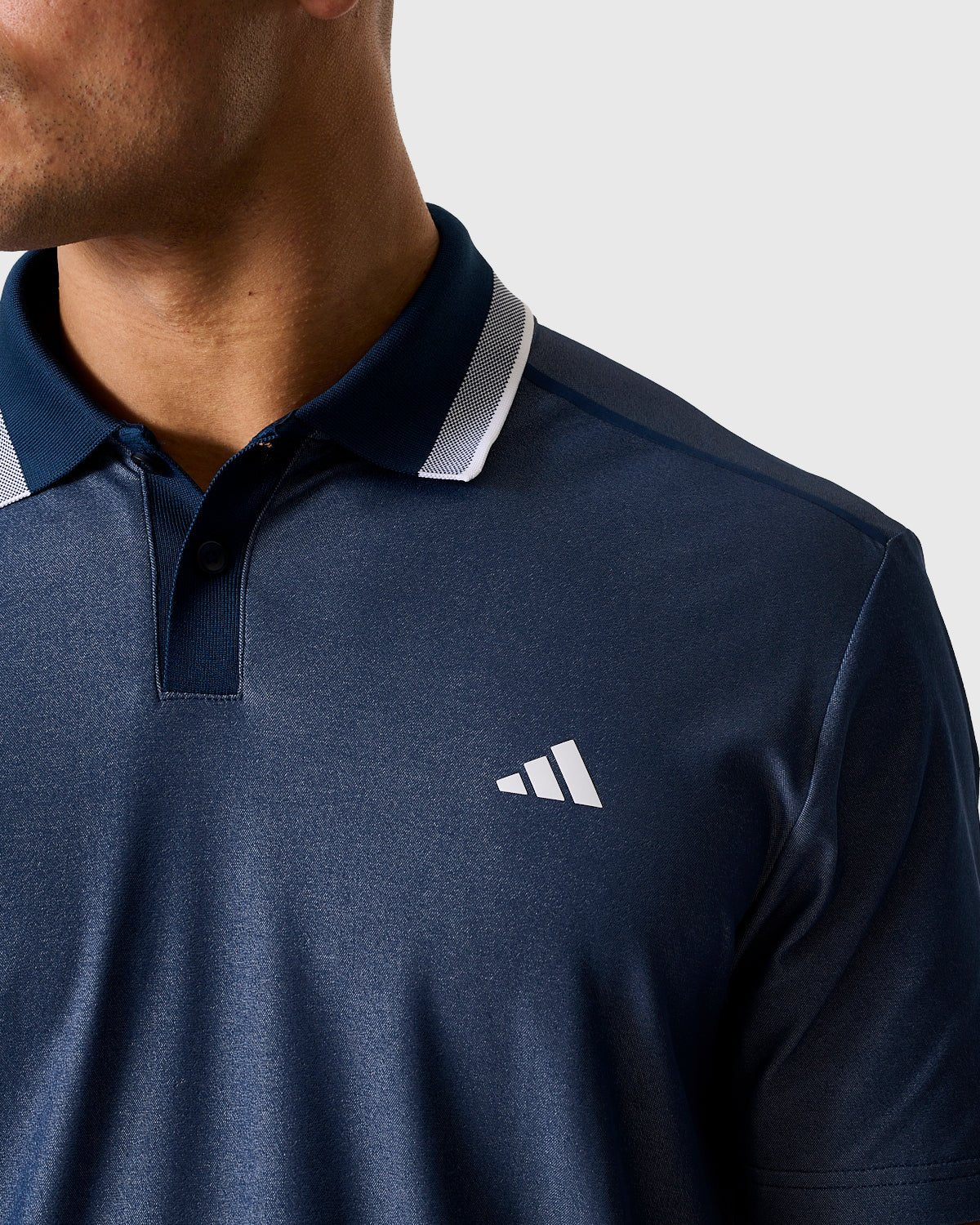 NFFC Adidas Golf Ultimate65 Navy Twist Knit Polo - Nottingham Forest FC