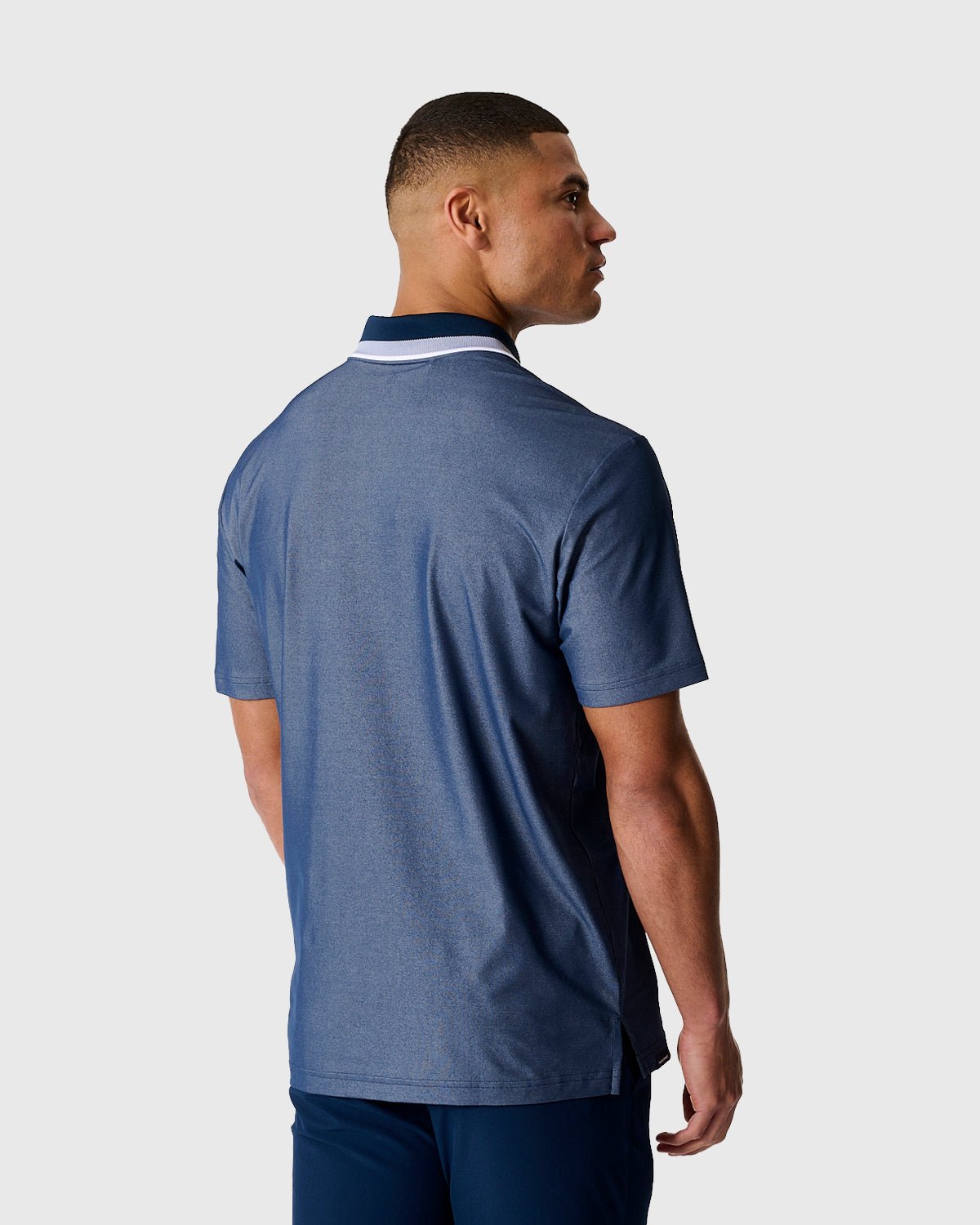 NFFC Adidas Golf Ultimate65 Navy Twist Knit Polo - Nottingham Forest FC