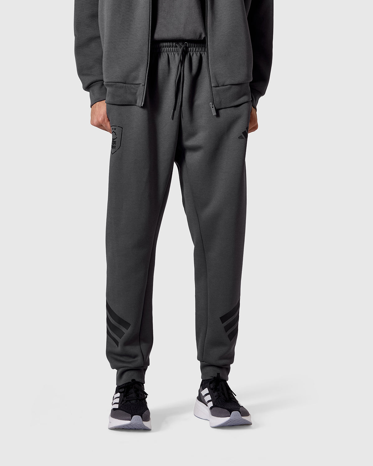 NFFC adidas Grey Future Icons 3-Stripe Joggers - Nottingham Forest FC