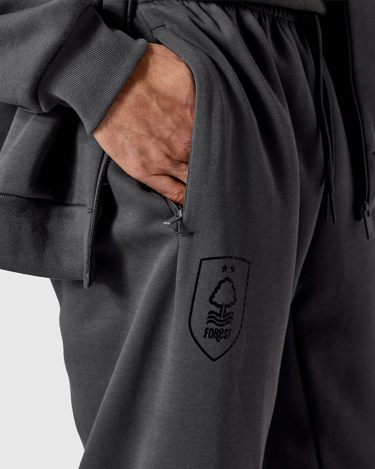 NFFC adidas Grey Future Icons 3-Stripe Joggers - Nottingham Forest FC