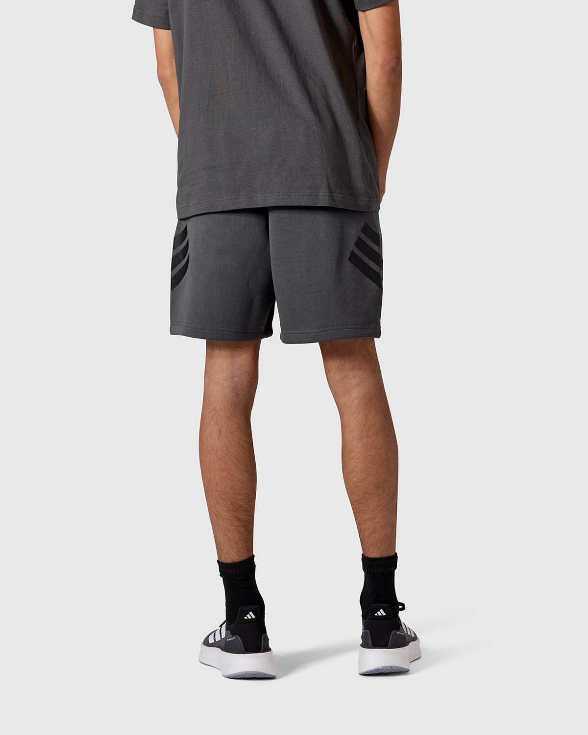 NFFC adidas Grey Future Icons 3-Stripe Shorts - Nottingham Forest FC