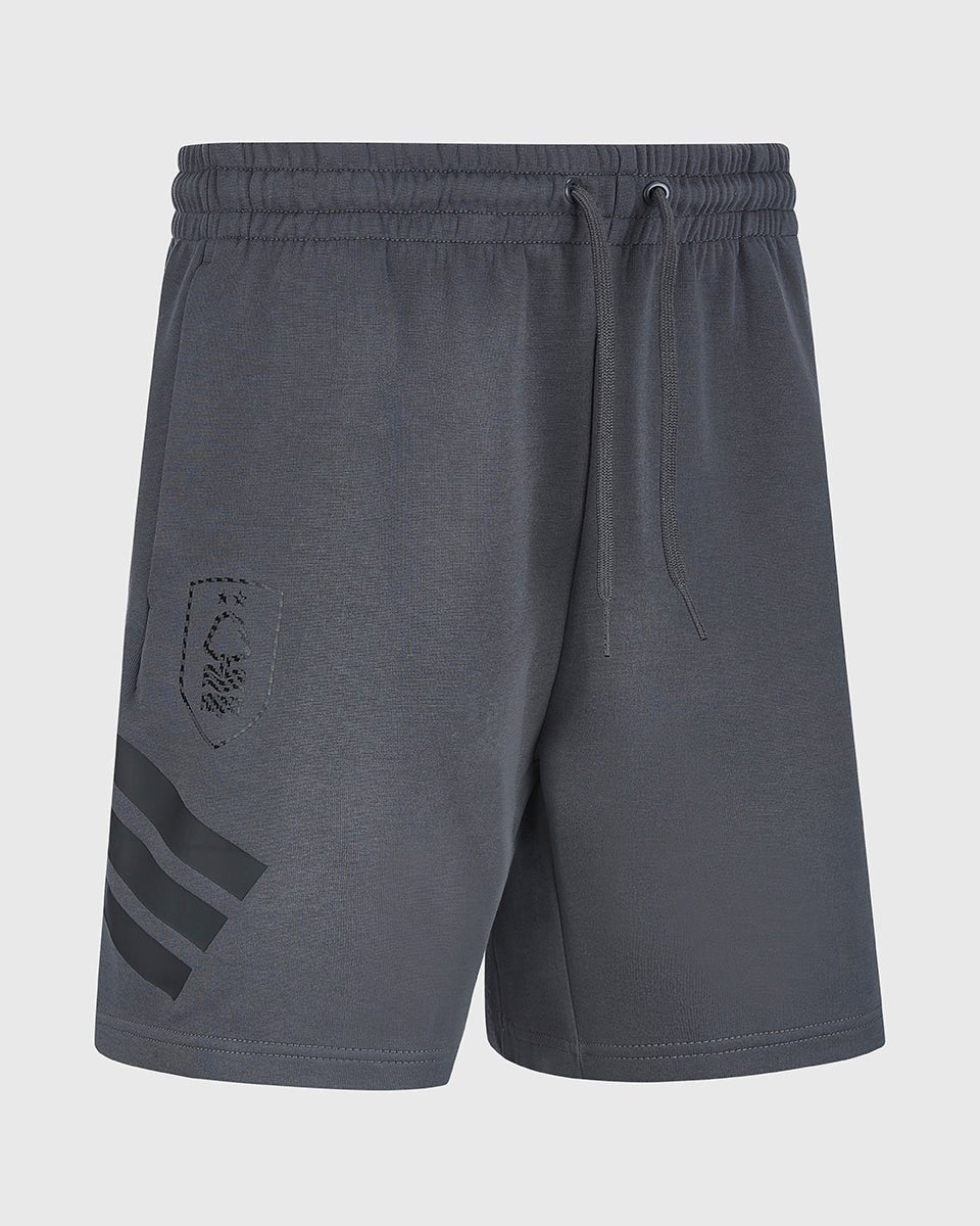 NFFC adidas Grey Future Icons 3-Stripe Shorts - Nottingham Forest FC