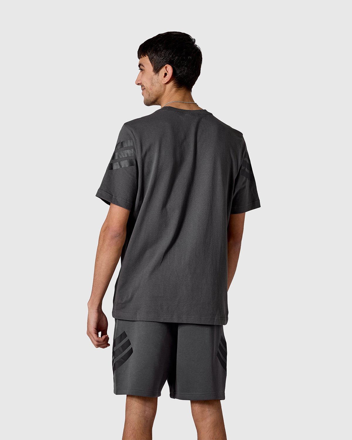 NFFC adidas Grey Future Icons 3-Stripe T-Shirt - Nottingham Forest FC