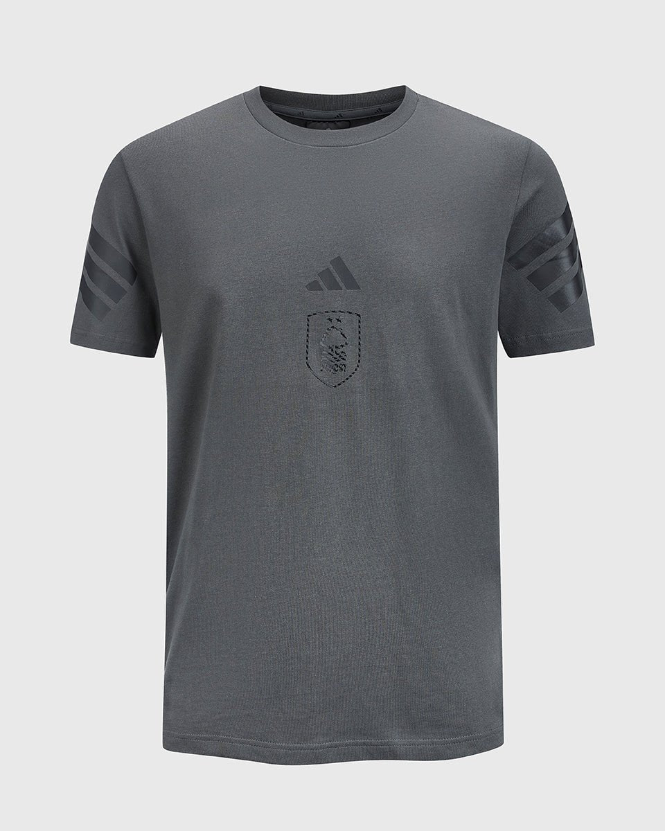 NFFC adidas Grey Future Icons 3-Stripe T-Shirt - Nottingham Forest FC