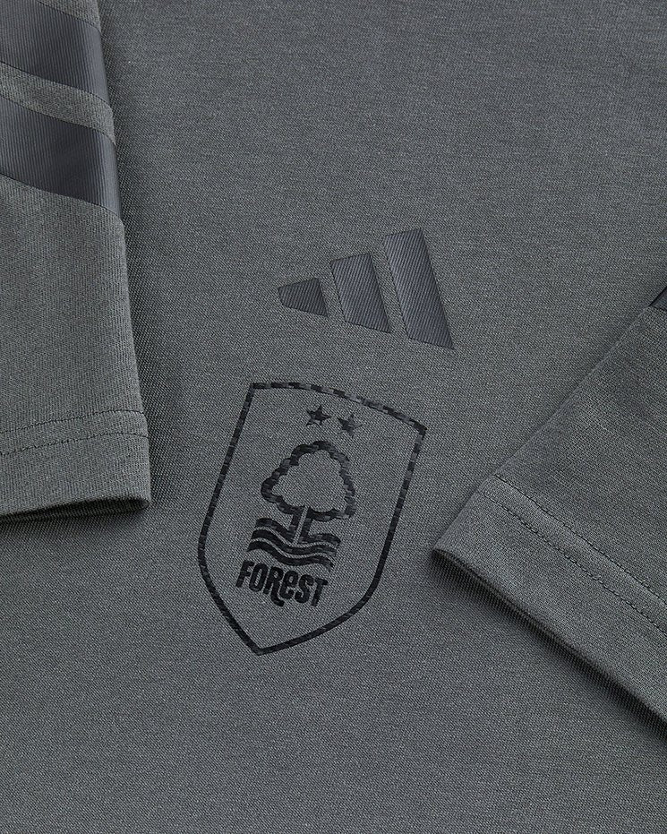 NFFC adidas Grey Future Icons 3-Stripe T-Shirt - Nottingham Forest FC